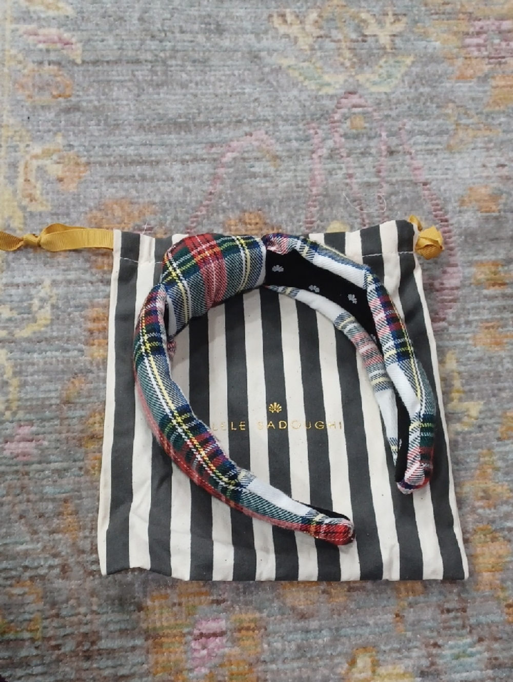 Lele Sadoughi Plaid Knotted Headband